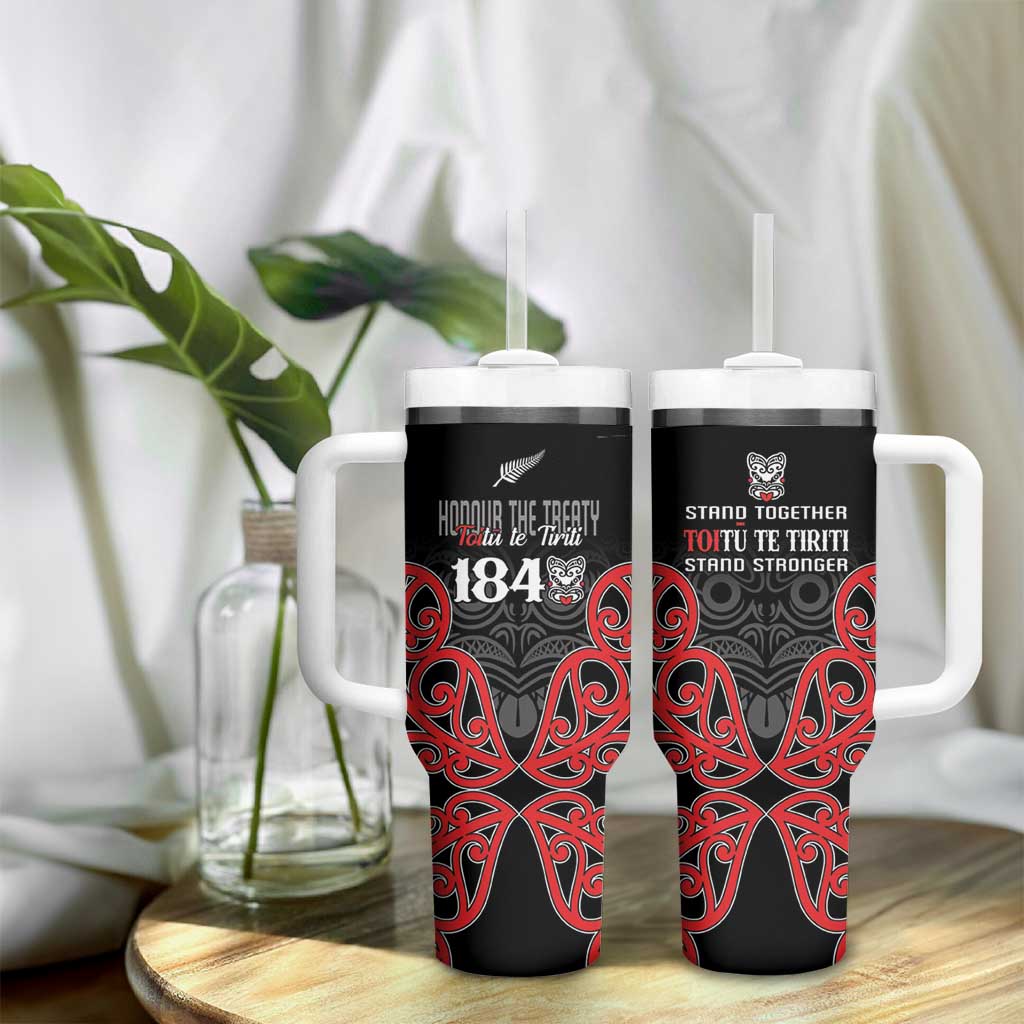 Toitu Te Tiriti 1840 Aotearoa Tumbler With Handle Stand Together Stand Stronger