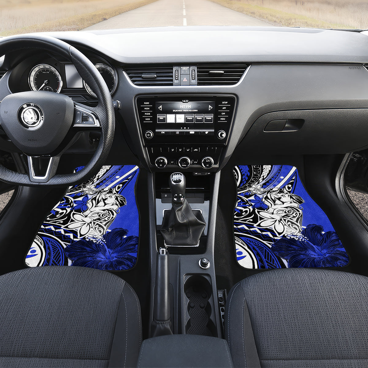 Polynesian Valentine Car Mats Couple Floral Unique Blue Version LT01 - Polynesian Pride