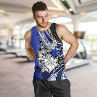 Polynesian Valentine Men Tank Top Couple Floral Unique Blue Version LT01 Blue - Polynesian Pride