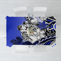 Polynesian Valentine Tablecloth Couple Floral Unique Blue Version LT01 Blue - Polynesian Pride