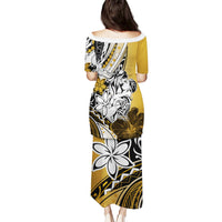 Polynesian Valentine Puletasi Couple Floral Unique Gold Version LT01 - Polynesian Pride