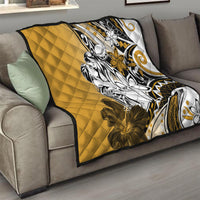 Polynesian Valentine Quilt Couple Floral Unique Gold Version LT01 - Polynesian Pride