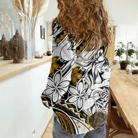Polynesian Valentine Women Casual Shirt Couple Floral Unique Gold Version LT01 - Polynesian Pride