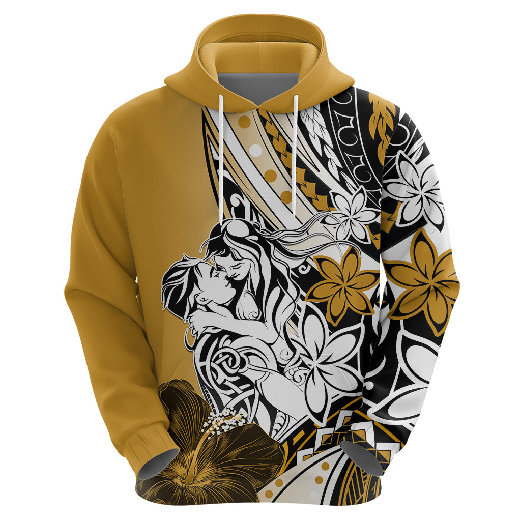 Polynesian Valentine Zip Hoodie Couple Floral Unique Gold Version LT01 - Polynesian Pride
