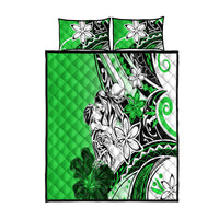 Polynesian Valentine Quilt Bed Set Couple Floral Unique Green Version LT01 Green - Polynesian Pride