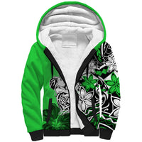 Polynesian Valentine Sherpa Hoodie Couple Floral Unique Green Version LT01 Unisex Green - Polynesian Pride