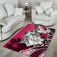 Polynesian Valentine Area Rug Couple Floral Unique Pink Version LT01 - Polynesian Pride