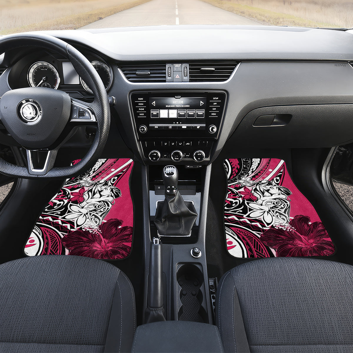 Polynesian Valentine Car Mats Couple Floral Unique Pink Version LT01 - Polynesian Pride