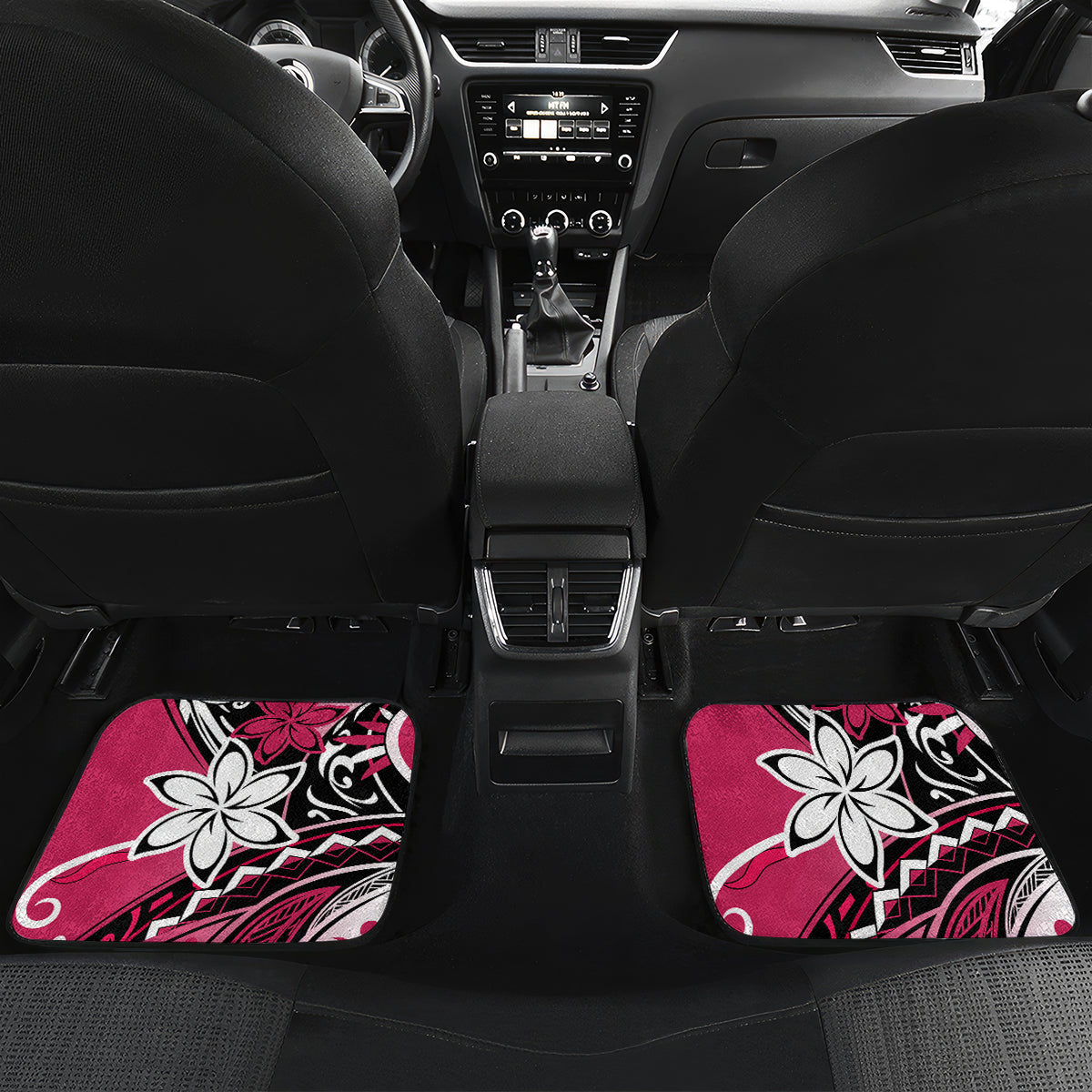 Polynesian Valentine Car Mats Couple Floral Unique Pink Version LT01 - Polynesian Pride