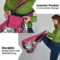 Polynesian Valentine Grocery Bag Couple Floral Unique Pink Version