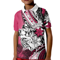 Polynesian Valentine Kid Polo Shirt Couple Floral Unique Pink Version LT01 Kid Pink - Polynesian Pride