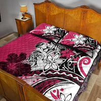 Polynesian Valentine Quilt Bed Set Couple Floral Unique Pink Version LT01 - Polynesian Pride
