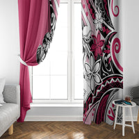 Polynesian Valentine Window Curtain Couple Floral Unique Pink Version LT01 - Polynesian Pride