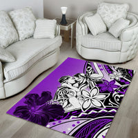 Polynesian Valentine Area Rug Couple Floral Unique Purple Version LT01 - Polynesian Pride