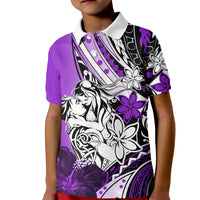 Polynesian Valentine Kid Polo Shirt Couple Floral Unique Purple Version LT01 Kid Purple - Polynesian Pride