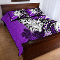 Polynesian Valentine Quilt Bed Set Couple Floral Unique Purple Version LT01 - Polynesian Pride