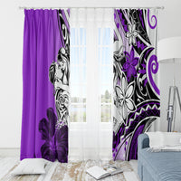 Polynesian Valentine Window Curtain Couple Floral Unique Purple Version LT01 - Polynesian Pride