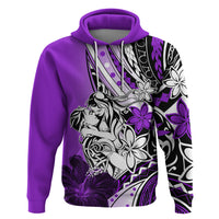 Polynesian Valentine Zip Hoodie Couple Floral Unique Purple Version LT01 Pullover Hoodie Purple - Polynesian Pride