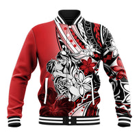 Polynesian Valentine Baseball Jacket Couple Floral Unique Red Version LT01 Unisex Red - Polynesian Pride