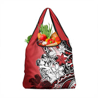Polynesian Valentine Grocery Bag Couple Floral Unique Red Version
