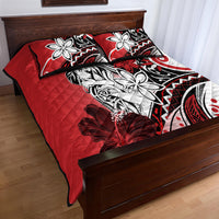 Polynesian Valentine Quilt Bed Set Couple Floral Unique Red Version LT01 - Polynesian Pride