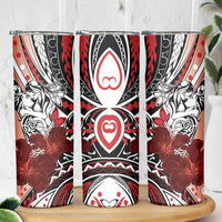 Polynesian Valentine Skinny Tumbler Couple Floral Unique Red Version