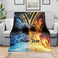 Personalised Polynesian Heart In Fire And Water Blanket Romantic Elements