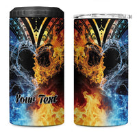 Personalised Polynesian Heart In Fire And Water 4 in 1 Can Cooler Tumbler Romantic Elements