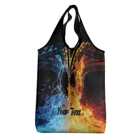 Polynesian Heart In Fire And Water Grocery Bag Romantic Elements