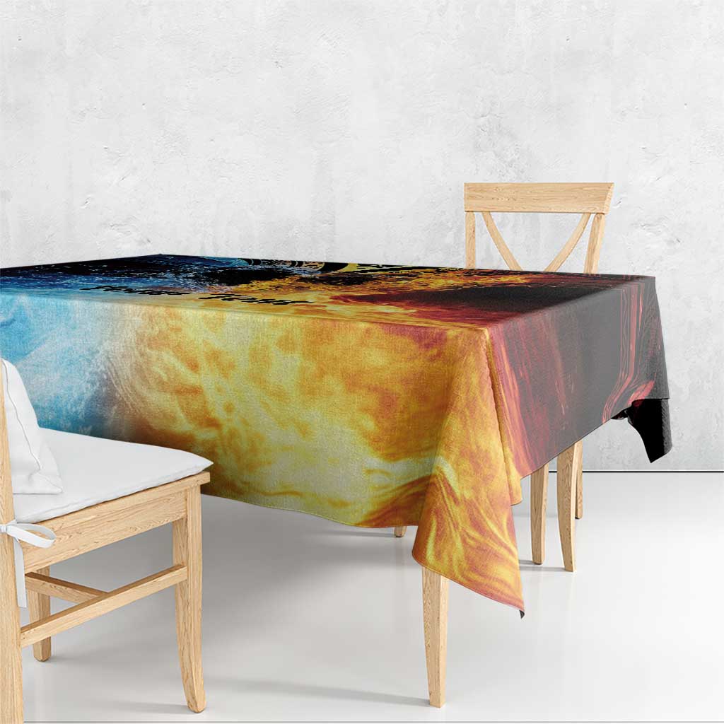 Personalised Polynesian Heart In Fire And Water Tablecloth Romantic Elements