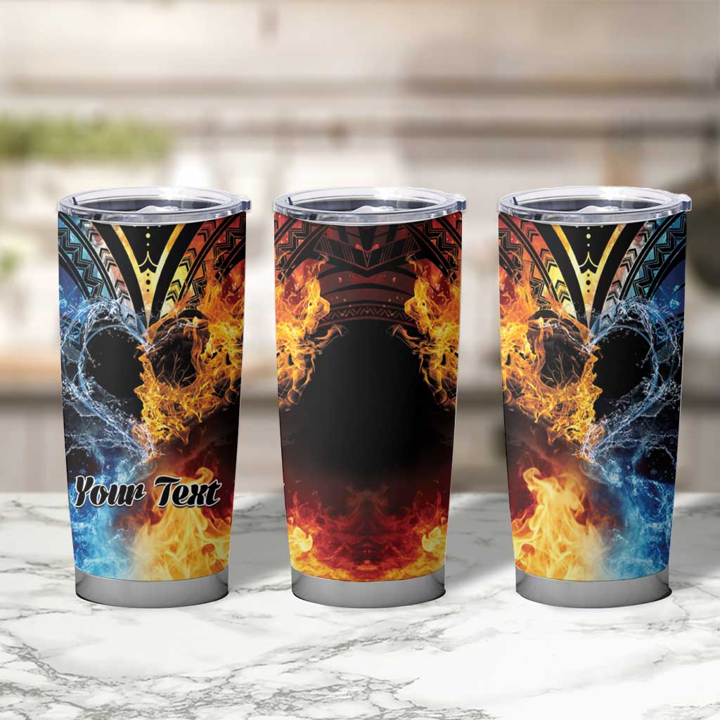 Personalised Polynesian Heart In Fire And Water Tumbler Cup Romantic Elements