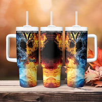 Personalised Polynesian Heart In Fire And Water Tumbler With Handle Romantic Elements