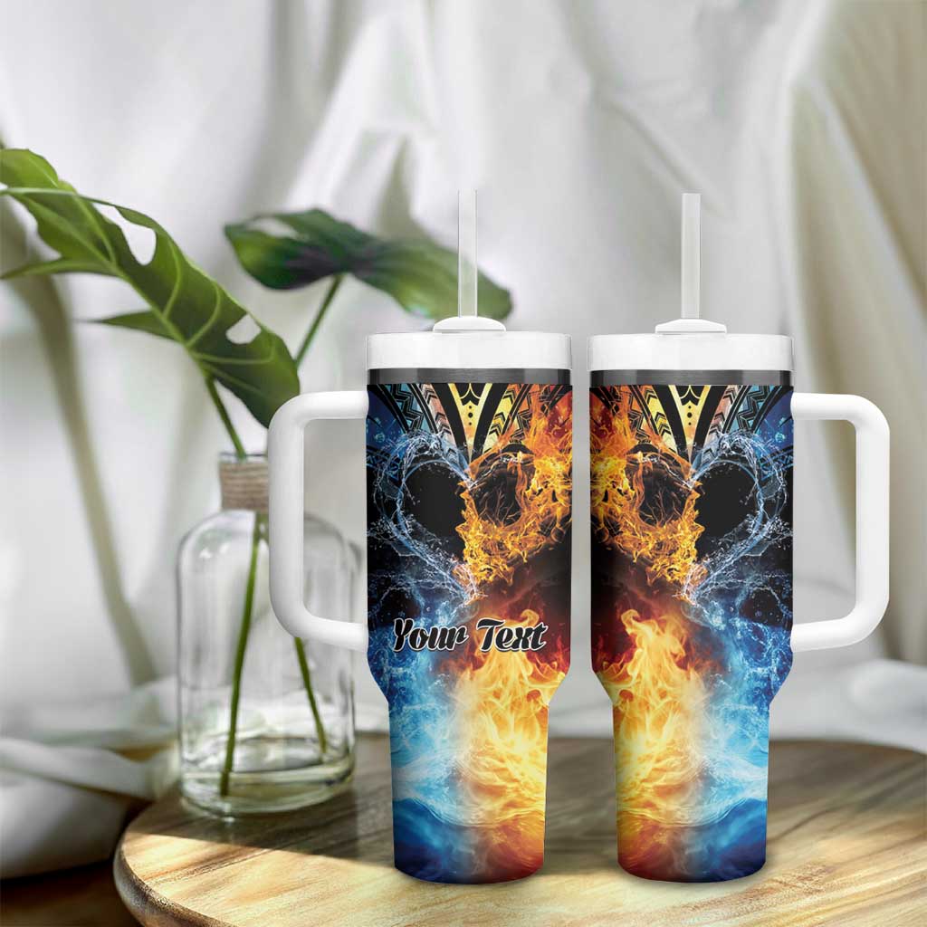 Personalised Polynesian Heart In Fire And Water Tumbler With Handle Romantic Elements