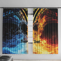 Personalised Polynesian Heart In Fire And Water Window Curtain Romantic Elements