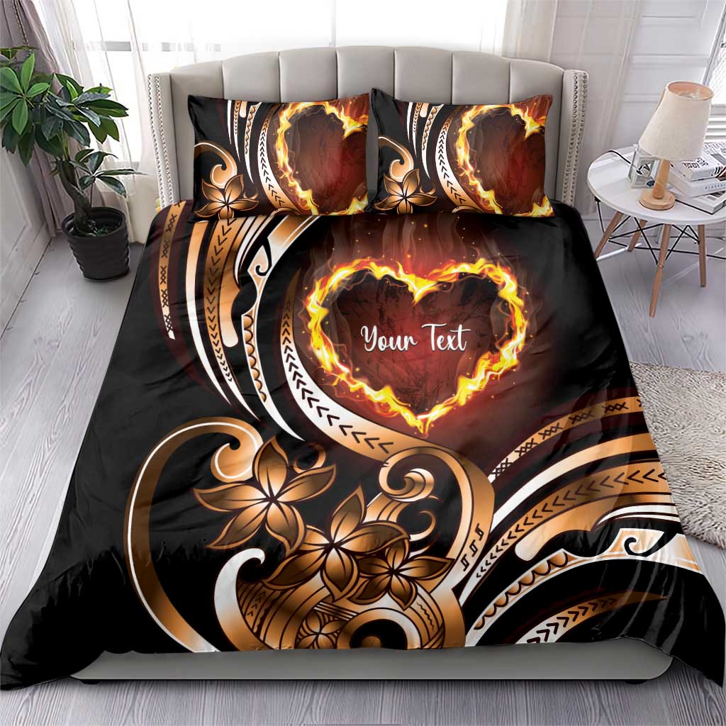 Personalised Polynesian Fiery Heart Bedding Set Passionate Love