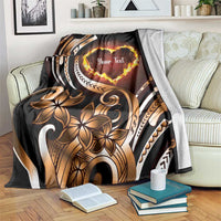 Personalised Polynesian Fiery Heart Blanket Passionate Love