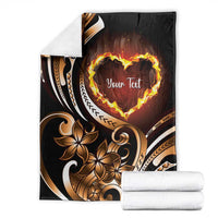 Personalised Polynesian Fiery Heart Blanket Passionate Love