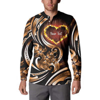 Personalised Polynesian Fiery Heart Button Sweatshirt Passionate Love
