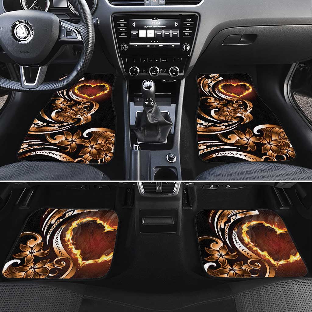 Personalised Polynesian Fiery Heart Car Mats Passionate Love