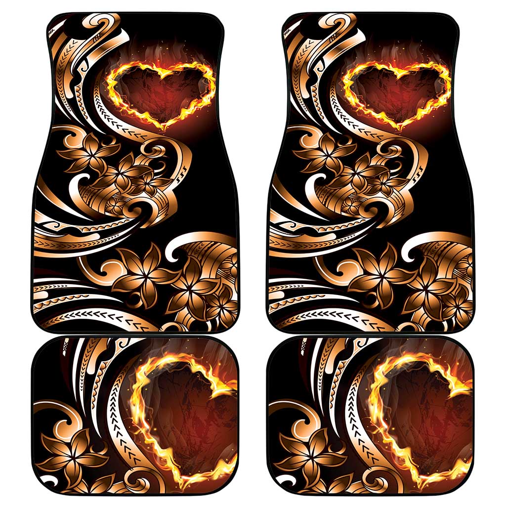 Personalised Polynesian Fiery Heart Car Mats Passionate Love