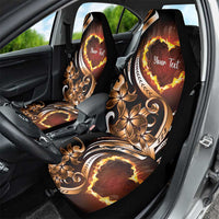 Personalised Polynesian Fiery Heart Car Seat Cover Passionate Love