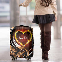 Personalised Polynesian Fiery Heart Luggage Cover Passionate Love