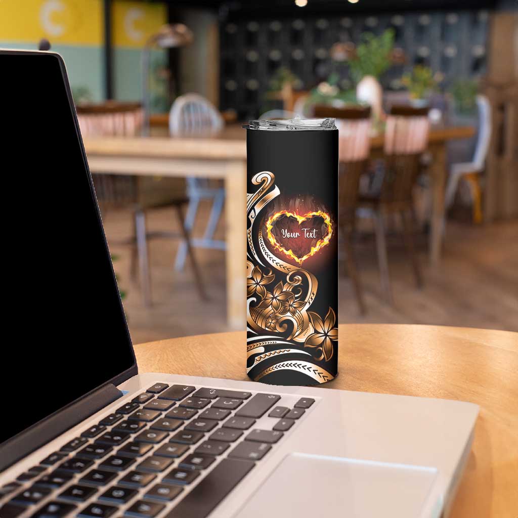 Personalised Polynesian Fiery Heart Skinny Tumbler Passionate Love