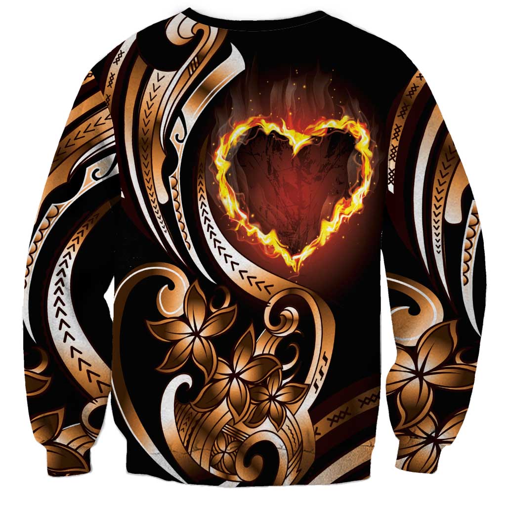 Personalised Polynesian Fiery Heart Sweatshirt Passionate Love