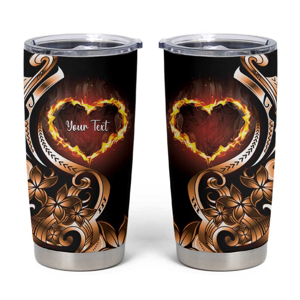 Personalised Polynesian Fiery Heart Tumbler Cup Passionate Love