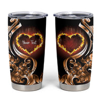 Personalised Polynesian Fiery Heart Tumbler Cup Passionate Love