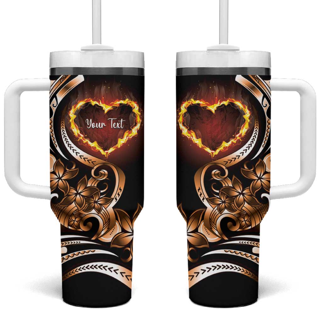 Personalised Polynesian Fiery Heart Tumbler With Handle Passionate Love
