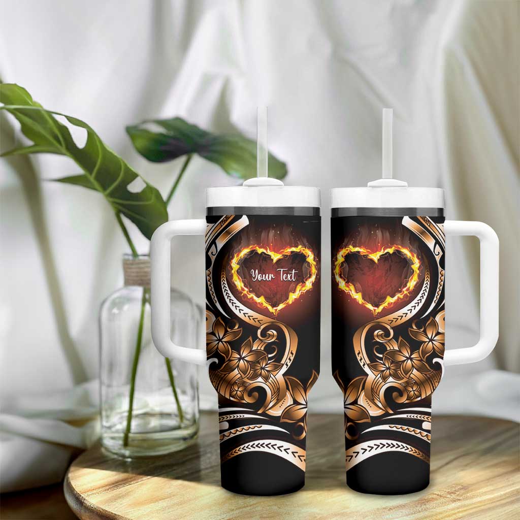 Personalised Polynesian Fiery Heart Tumbler With Handle Passionate Love