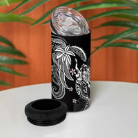 Polynesian Mermaid Plumeria Tribal Tattoo 4 in 1 Can Cooler Tumbler