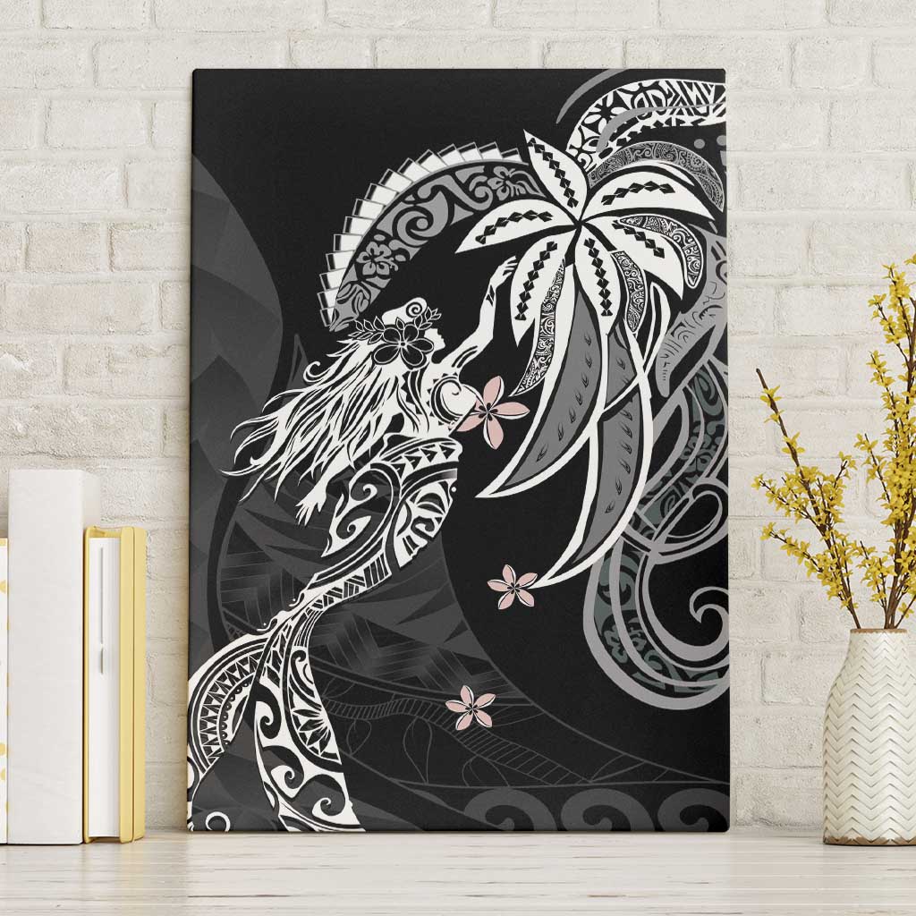 Polynesian Mermaid Plumeria Tribal Tattoo Canvas Wall Art